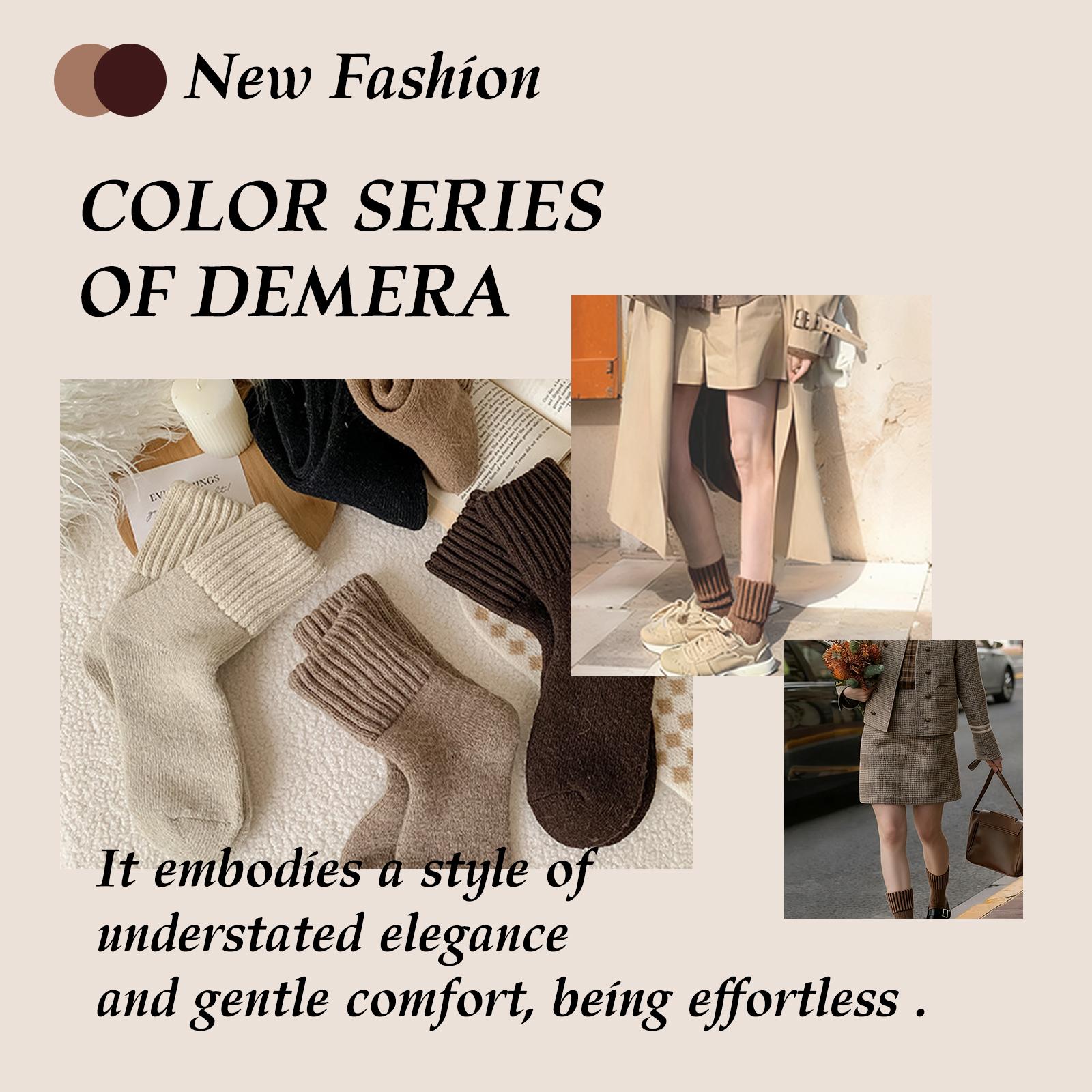 Women's 5 Pairs Solid Mid-calf Socks Soft Comfy Warm for Fall Winter Everyday Wear Non-slip Ribbed Cuffs Reinforced Heel Toe