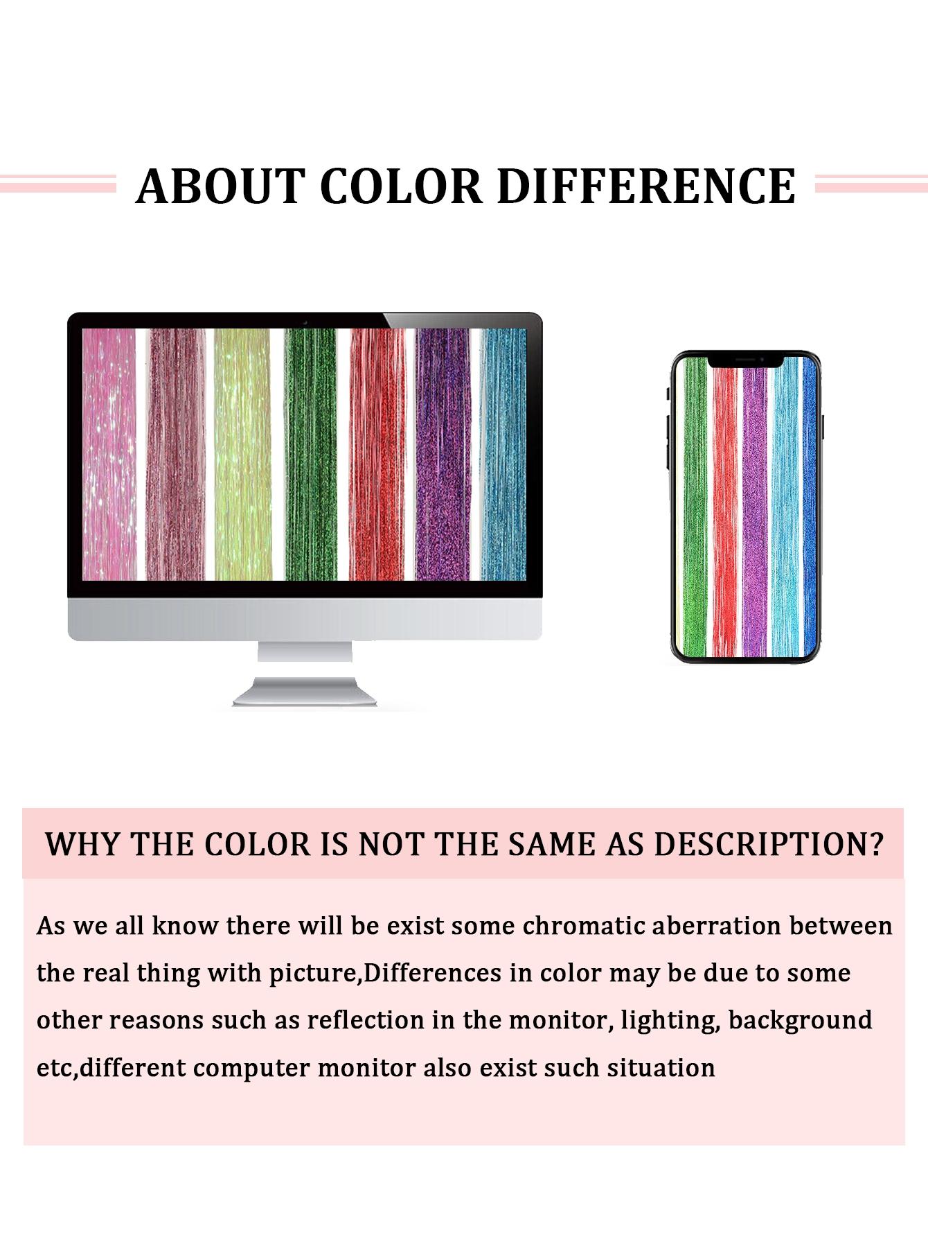 Clip in Hair Tinsel Synthetic 22 Inch Colorfull Tinsel Hair Extensions 12Pcs/Pack for Women Girls Party Christmas New Year Gift Synthetic Soft Hairpieces