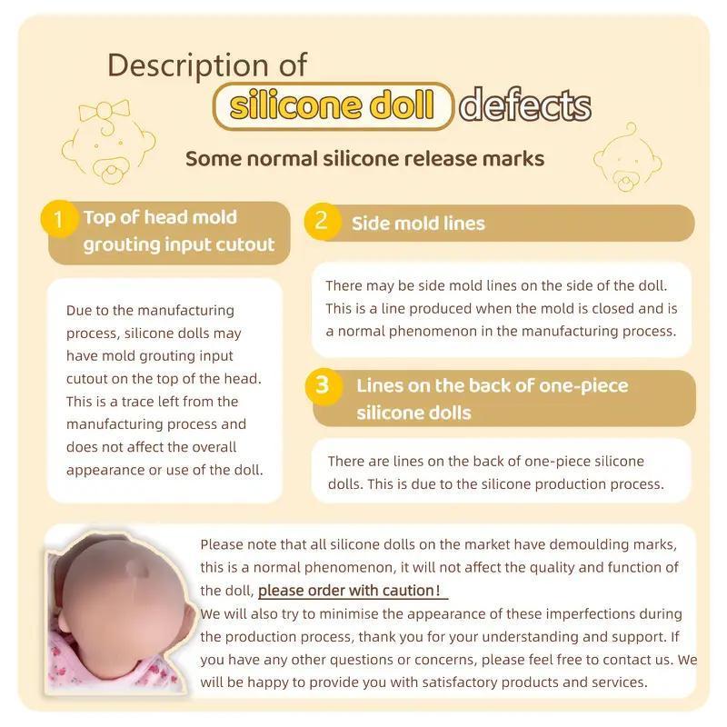 Otarddolls Adorable 13Inches Full Body Silicone Girl Doll Pascale With Hand Painted Skin Flexible Waterproof Can Open Mouth Reborn Doll Toys For Children's Gifts