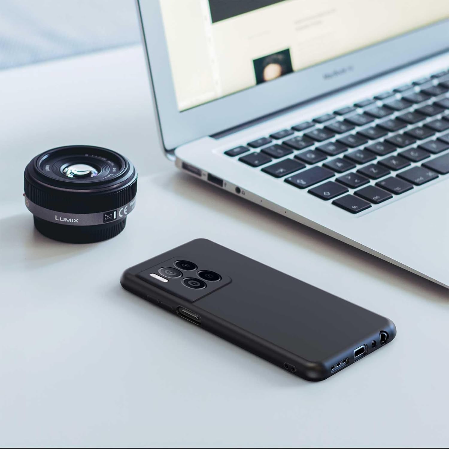 Compatible for T-Mobile REVVL 7Pro 5G Phone Case with Screen Protector, Soft TPU Silicone Case Shockproof Non-Slip Camera Protective Case Slim Cover for T-Mobile REVVL Case