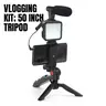 Smartphone Video Kit, Video Blog Kit, Vlogging Kit with Microphone Selfie Fill Light Tripod, 50 Inch Extendable Phone Clip Remote Control Compatible with iPhone/Cameras, Photoshoot Accessories, Videography Equipment, Selfie Vlogging Accessory
