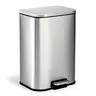 Stainless Steel Recycling Waste Bin - Hands-Free Soft-Close Lid, Fingerprint-Proof Foot Pedal, Slim Profile, Removable Inner Bucket, 3.2/5/8/13 Gal All Purpose Waste & Recycling Bin Fits Kitchen, Bath, Office #SohoChic