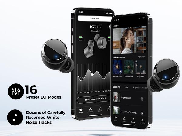 TOZO Tonal Dots (T12) Wireless Earbuds Bluetooth 5.3 Headphones Built-in ENC Noise Cancelling Mic Audio Earphones Headset Electronic Digital in-ear earphone