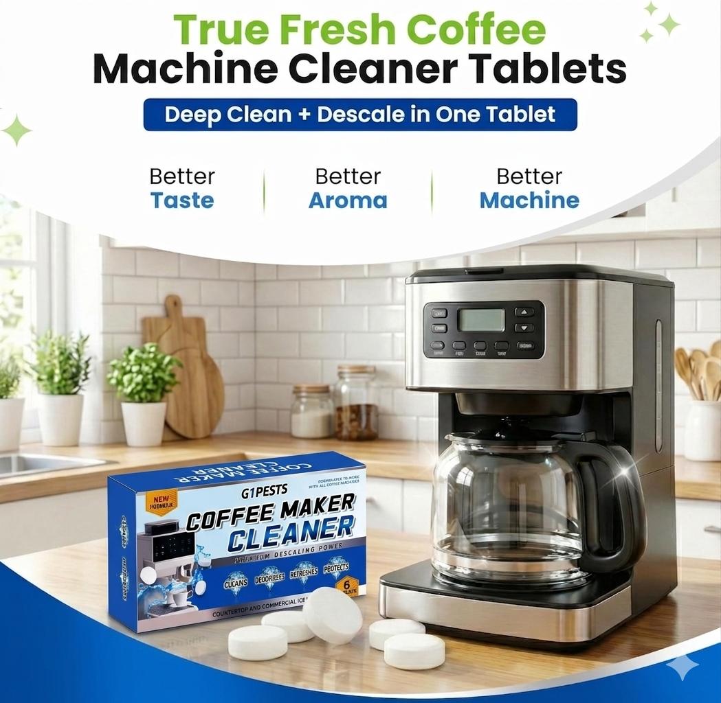 Coffee Machine Descaling Tablets – 6 Pack, Deep Cleaning for Various Coffee Makers, Drip & Espresso Machines, Specialized Coffee Pot Cleaner
