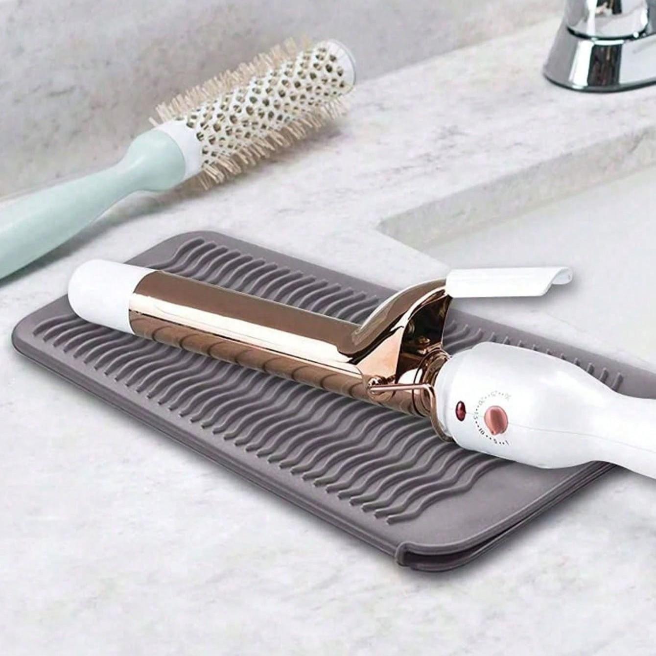 Organic Silicone Heat-Resistant Pad, Hair Straightener Storage Bag, Mini Iron Pouch, Curling Wand Holder, Travel Makeup Brush Rack