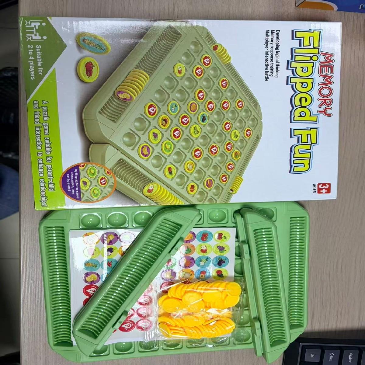 Family Fun Memory Flip Chess Set, Improves Memory Skills, Perfect for Christmas Parties, Suitable for 3-4 Players, Indoor Party Toy