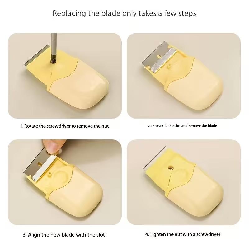 Multi-Tool Scraper with 3 Replacement Blades, Multi-Purpose Scraping Tool for Plaster, Stickers, Floors, Glass, Adhesive Removal, DIY & Professional Cleaning