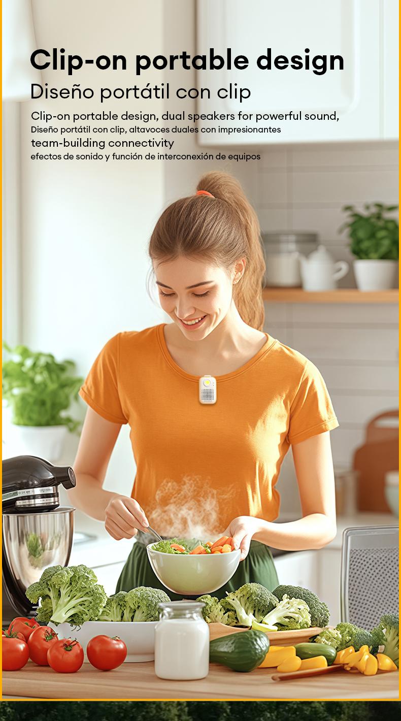 Transformers TF-Y07 PRO Bluetooth Speaker Dual Wear Design with Magnetic/Clip Collar, HiFi Stereo Sound, IPX67 Waterproof