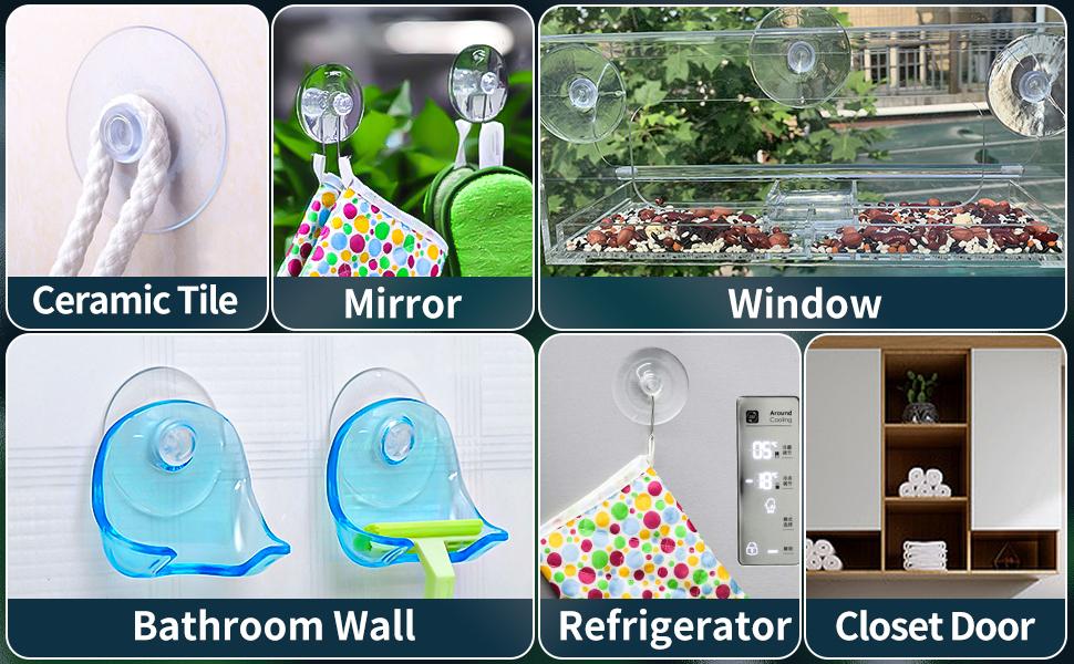 Household daily necessities Pawfly 10 Pack Suction Cups 1.8 Inch, Small Rubber Suction Cups for Home Kitchen Bathroom Organization Christmas Decoration Window