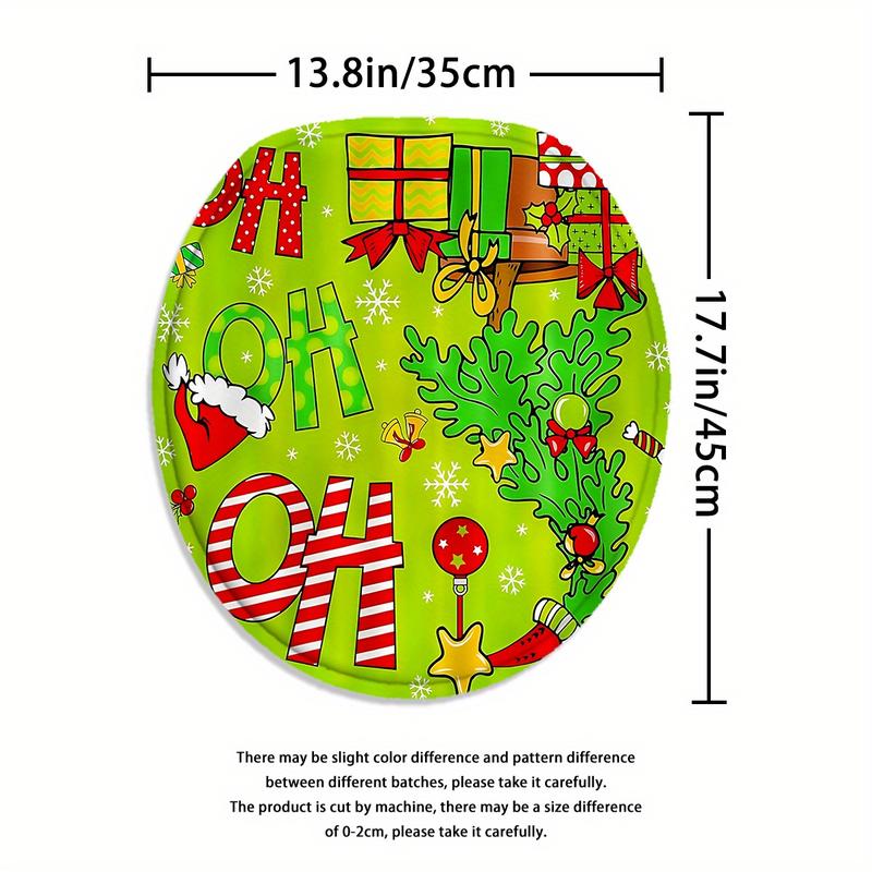 4pcs Green Christmas tTree Shower Curtain Set, Bathroom Partition Curtain, Modern Home Curtain Decoration Housewarming Gift, Bathroom Decoration Accessories, Shower Curtain and Toilet Mat Three-Piece Set with 12 Shower Curtain Hooks