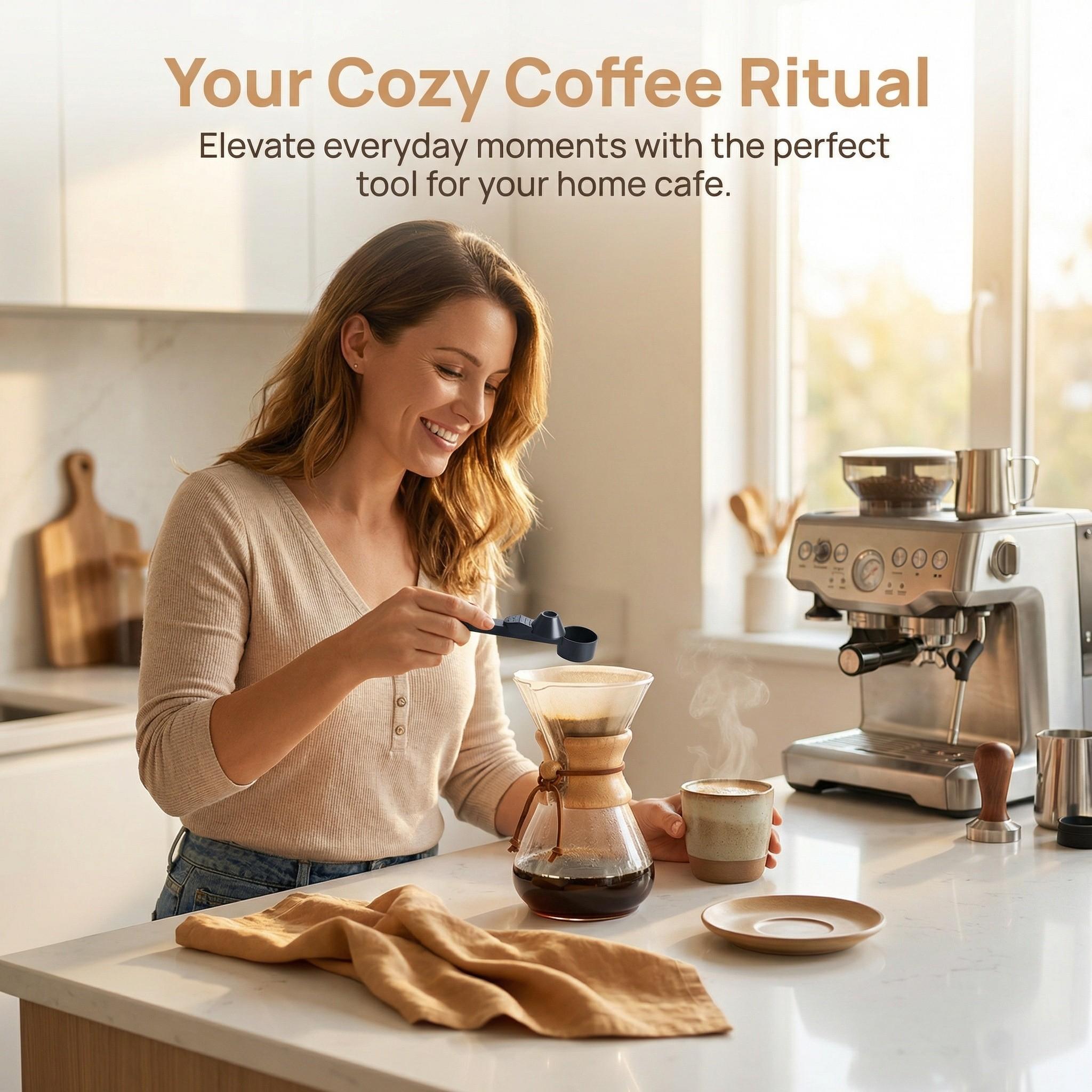 Creative Coffee Scoop with Long Handle, Large Capacity Leak-Proof Round Spoon, Innovative Coffee Measuring Tool, Perfect for Baristas & Home Use