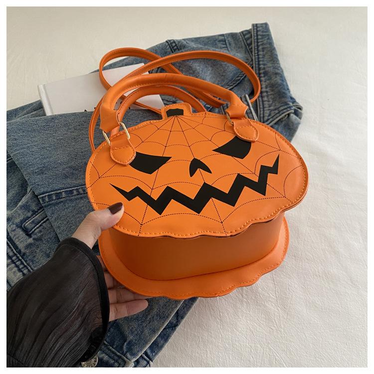 2026 New Halloween Pumpkin Bag, Contrast Color Simple Handbag, Funny Novelty Shoulder & Crossbody Bag for Women