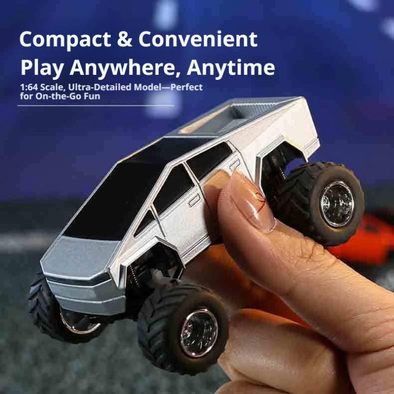 Tesla Pickup Remote Control Off-Road Vehicle, 1:64 Scale, High-End Alloy Plastic Anti-Drop Design, USB Rechargeable, Kids Holiday Gift