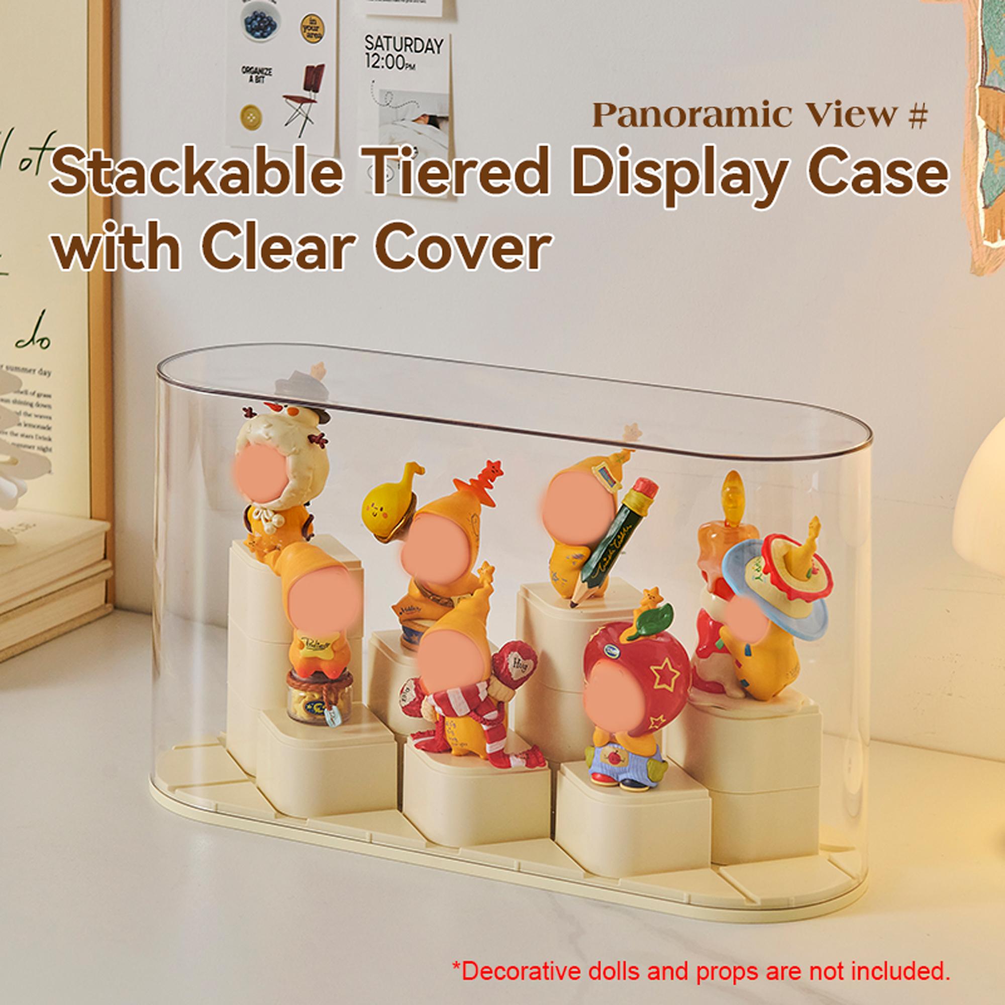Desktop Figure Doll Hanging Storage Display Box, Clear Organizer, Dustproof Moisture-Proof, DIY Building Block Module, Suitable for Labubu Skullpanda Dimoo Hirono Molly Collectibles