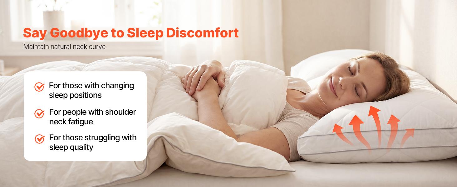 Bed Pillows for Sleeping, Set of 2, King Size Luxury Quality Hotel Pillows with Original Down Alternative Filling, Supportive and Fluffy, Bedding for Back, Stomach and Side Sleepers, White