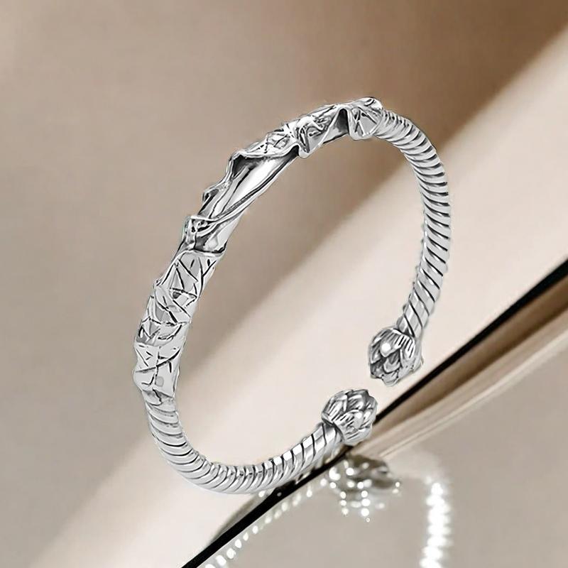 Solid Silver s925 Bangle Sterling Silver bangle Men's open bangle can be freely adjusted size send boyfriend send Dad birthday holiday gift Silver weight 27g / 0.95oz