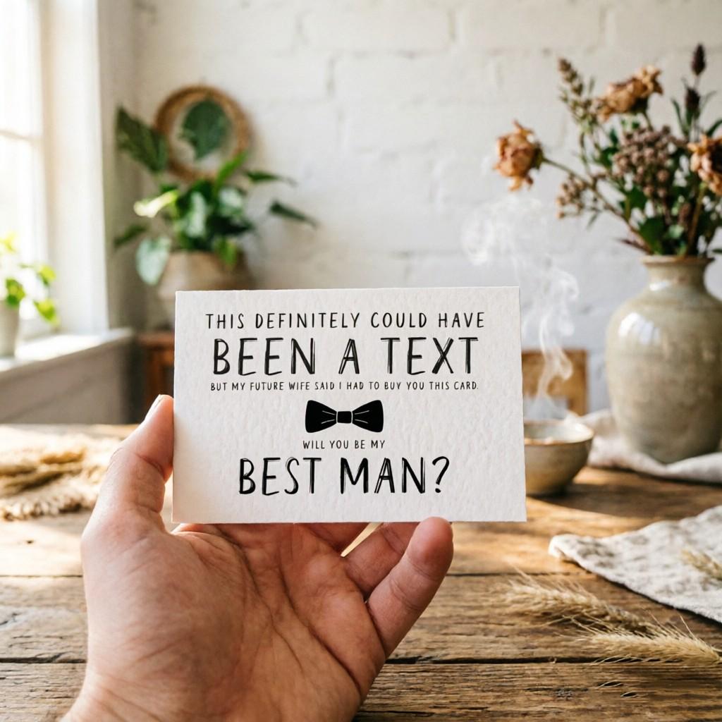 5 Funny Wedding Groomsman Invitation Cards, Creative Gift for Best Man, Includes Envelope, Perfect for Pre-Wedding Party Surprises
