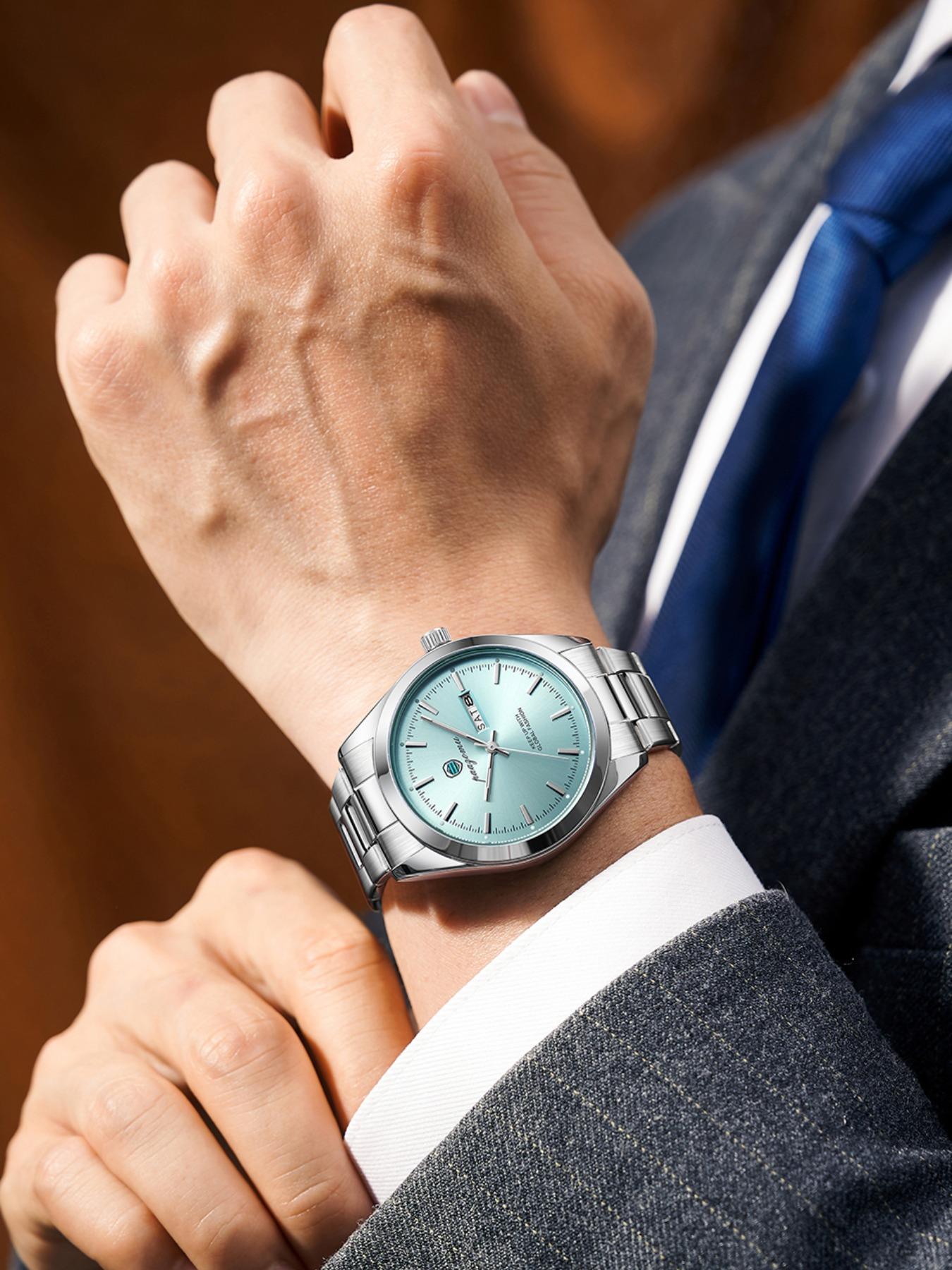 Paazomu 2026 Men's Watch, Original Quartz, Waterproof, Luminous, Stainless Steel, Automatic Date, with Box, Fashionable Design