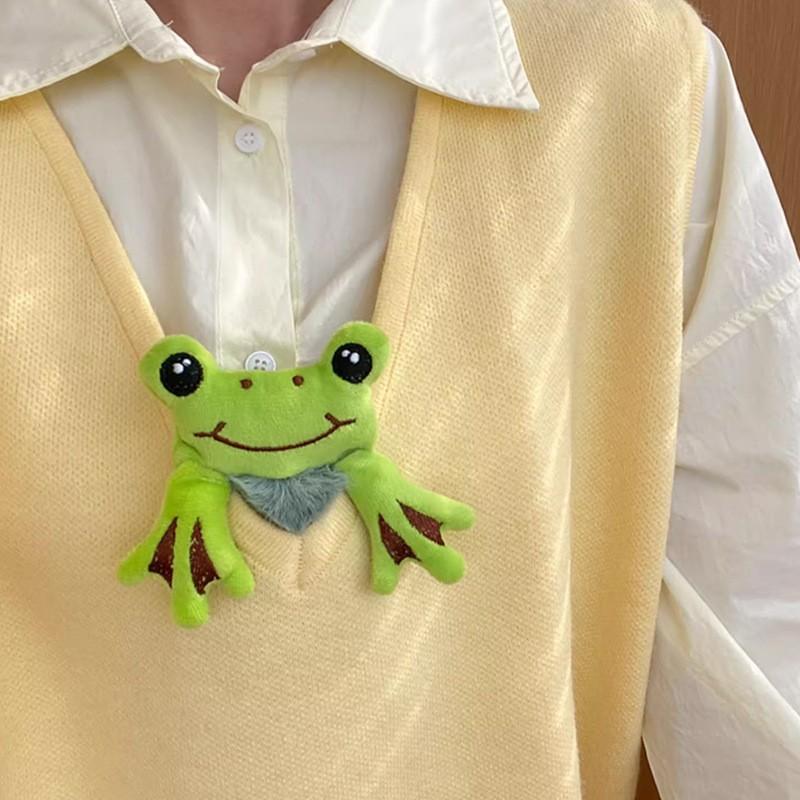 Women Cute Cartoon Big-Eyed Frog Plush Hair Scrunchies, Funny Hair Ties for Ponytail, Buns, Daily Styling, Autumn/winter