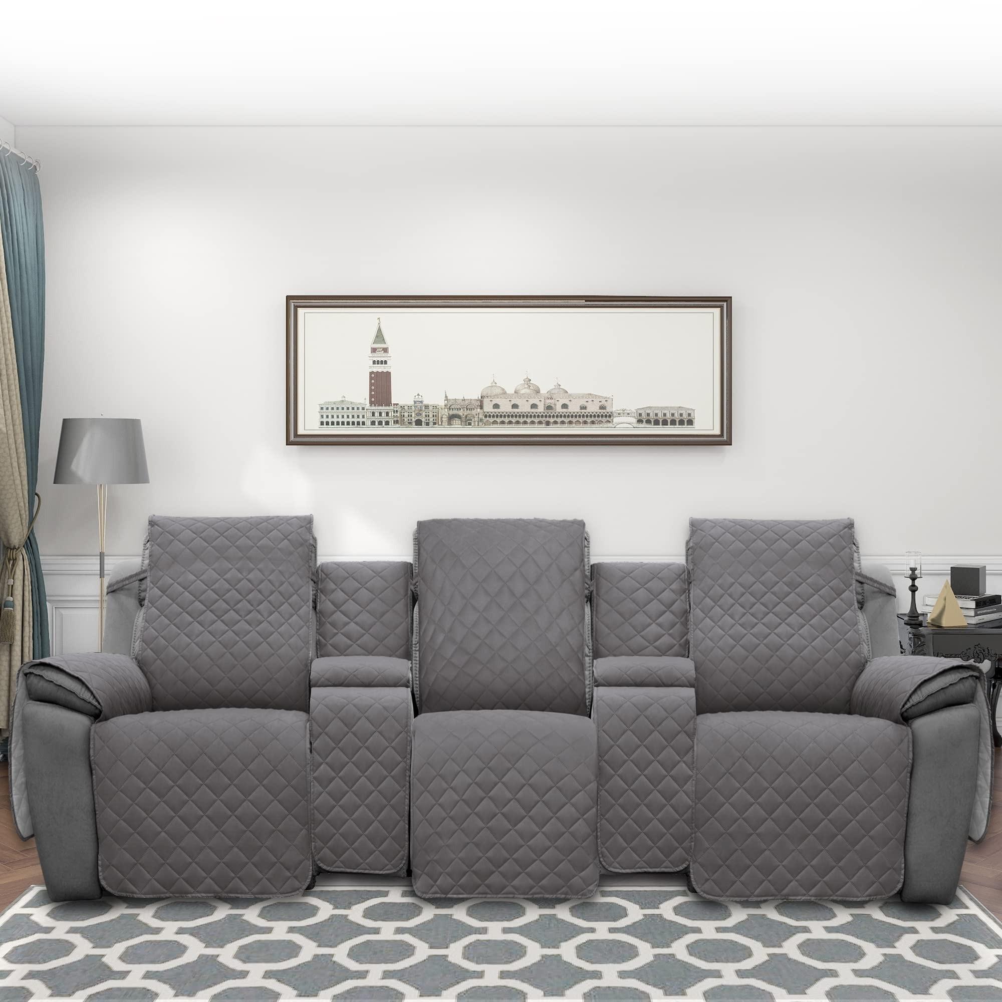 Easy-Going Recliner Cover with Console, Cover Only, Reversible Couch Cover for Living Room, Split Sofa Cover for Each Seat with Elastic Straps for Kids, Dogs, Pets Easy-Going Recliner Cover with Console, Cover Only, Reversible Couch Cover for Living Room, Split Sofa Cover for Each Seat with Elastic Straps for Kids, Dogs, Pets