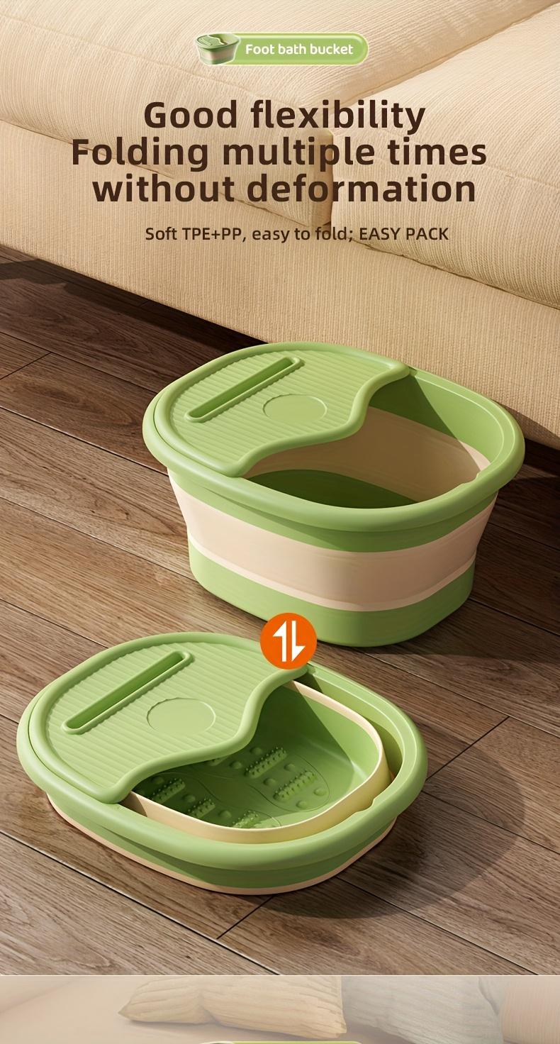 Foldable Foot Spa Bucket, Portable Foot Soaking Basin with Lid, Thickened Insulation Foot Bath Tub, Suitable for Bathroom, Living Room and Bedroom