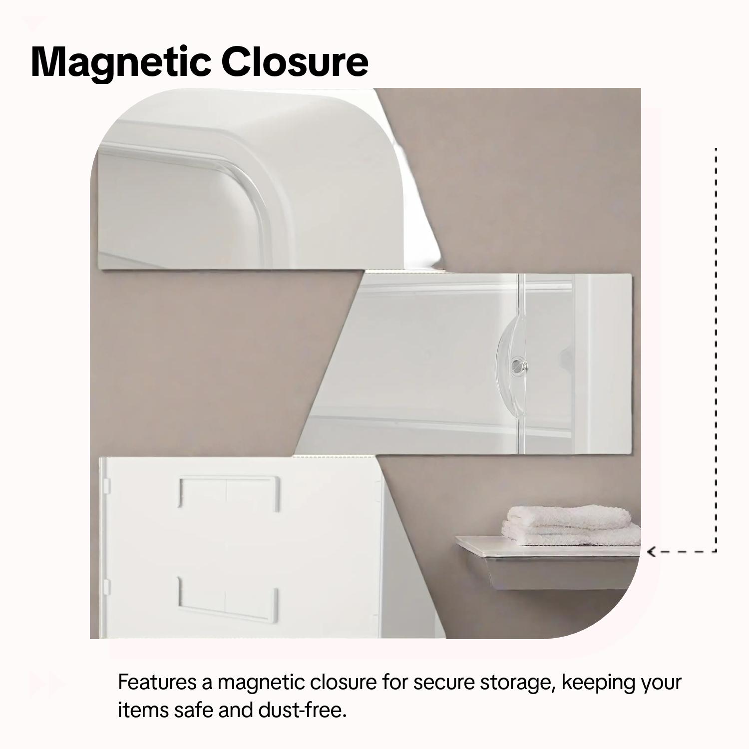 Large Wall-Mounted Display Rack for Doll Collection, 3 or 4-Tier Acrylic Storage Box with Magnetic Design, Space-Saving Clear Compartments for Action Figures and Accessories