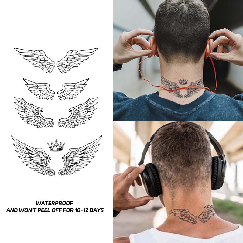 Durable waterproof, can last for one to two weeks, charming wing pattern temporary tattoo stickers, non reflective fake tattoos