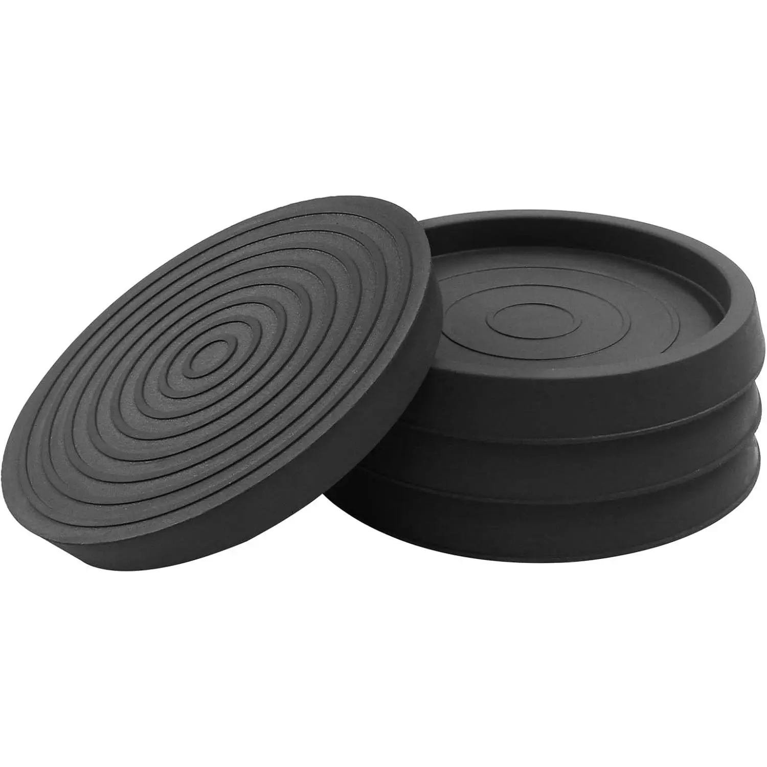 2.5 Inch Round Rubber Furniture Coasters Cups, 4 count, Black | Non Slip Design, Furniture  Protectors, Rubber Furniture Pads, For Hardwood, Floors