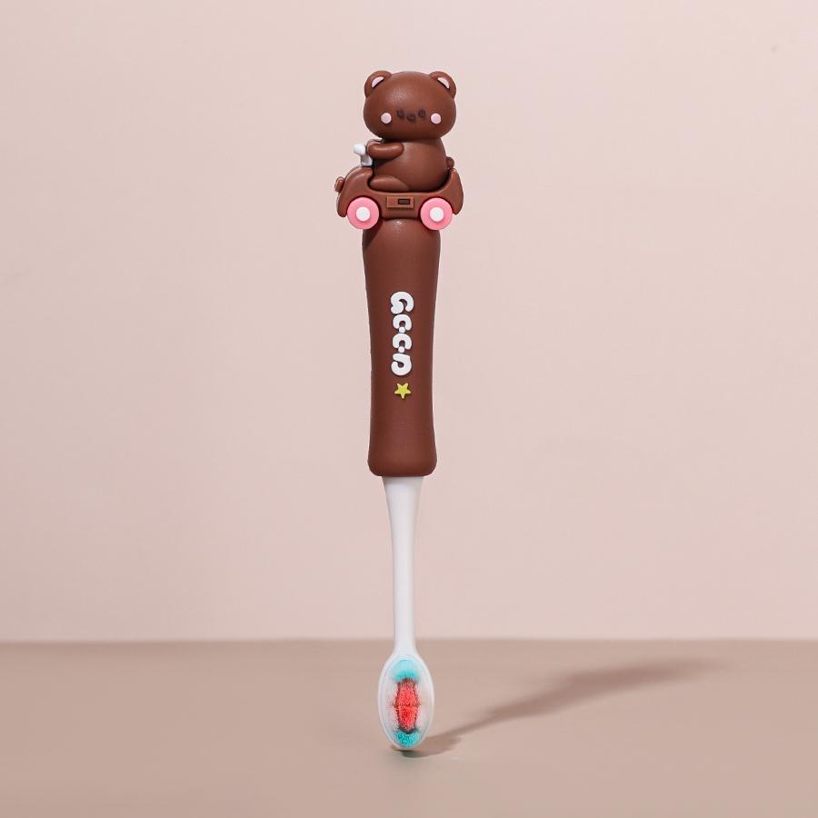 Cute Cartoon Children Soft Bristle Toothbrush, Animal Shape Design for Kids Ages 3-12, Protects Baby Teeth & Teething Period