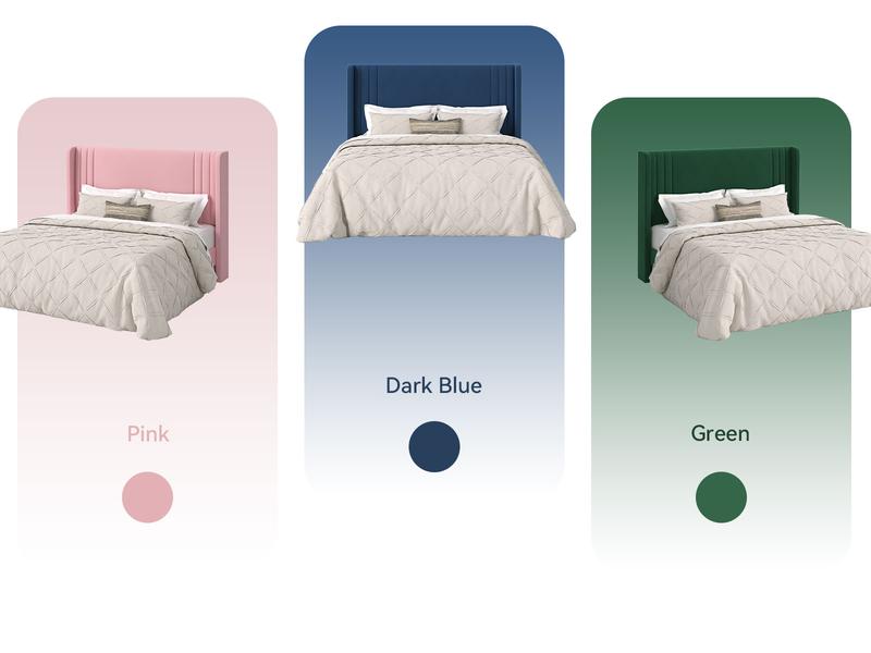 HOOMIC Upholstered Platform Bed Frame【Frame Only No Mattress】,Wingback Headboard with Vertical Stripes in Dutch Velvet,Full/Queen/King/Sizes,No Box Spring Needed,Pink/Black/White/Blue/Green/Gray