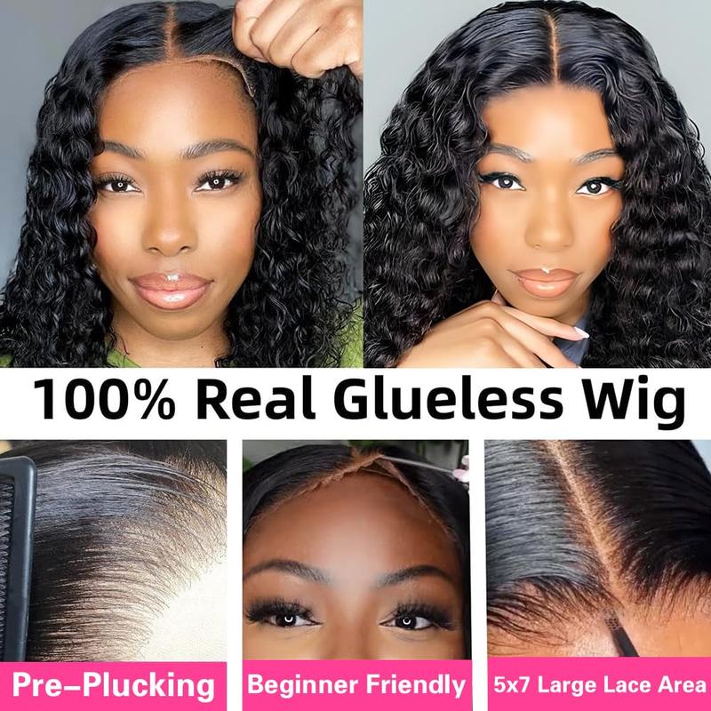 7x5 Glueless Wigs Human Hair Pre Plucked 180% Density Wear and Go 9X6 Deep Wave Wig Human Hair HD Lace Closure Wigs Human Hair for Women TikTokShopBlackFriday