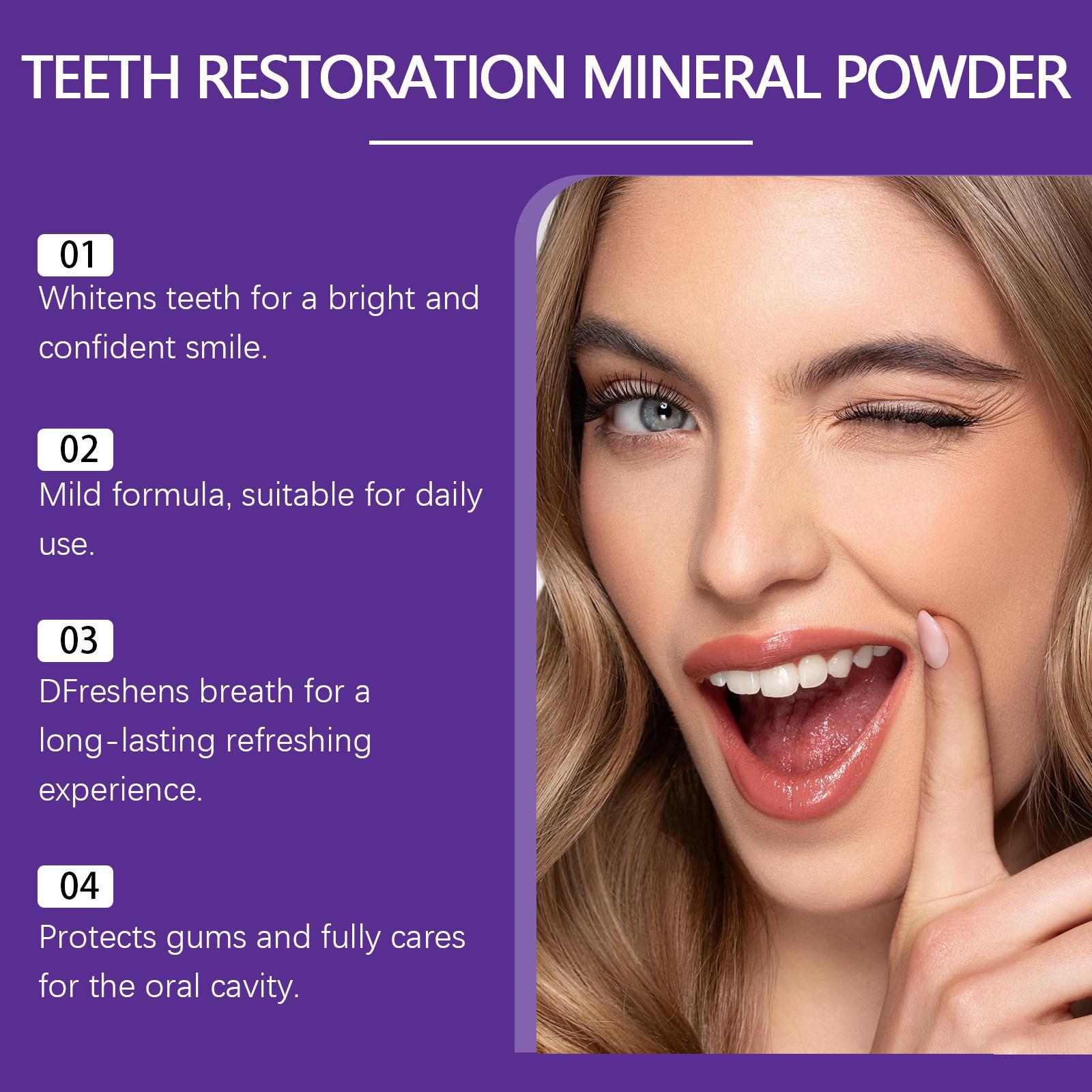 Purple Teeth Restoration Mineral Powder | Peroxide-Free Mineral Tooth Powder for Strengthening Teeth & Gums, Daily Use 50g Purple Teeth Restoration Mineral Powder | Peroxide-Free Mineral Tooth Powder for Strengthening Teeth & Gums, Daily Use 50g