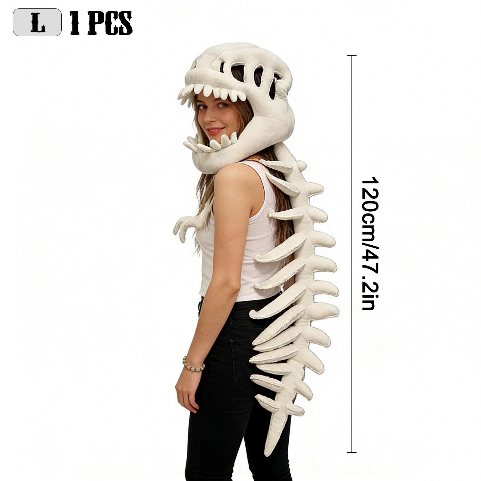 Funny Dinosaur Skeleton Costume Set, Fun Skull Dinosaur Fossil Hoodie, Party Halloween Bone Doll Costume, Perfect Gift Idea