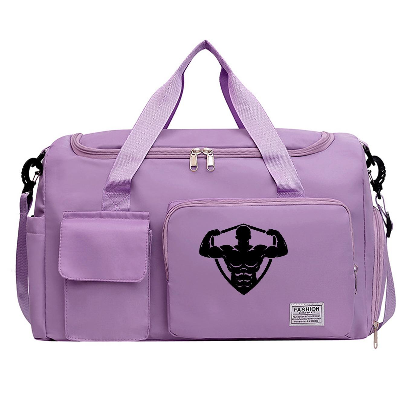 Men's Fitness Muscle Print Sports Bag, Large Capacity Handbag, Crossbody Training Bag, Yoga Backpack, Lightweight Travel Bag