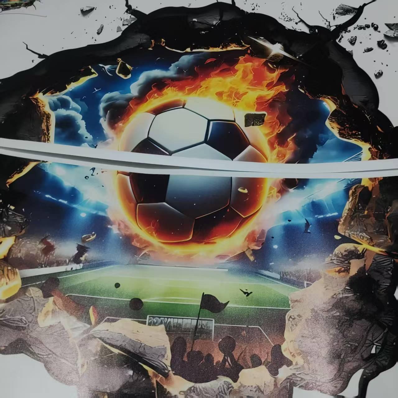 World Cup Football 3D Stickers, Enhance Atmosphere with 3D Visuals, 5 Rolls Per Bag, Soccer Wall Decals for Decorative Use