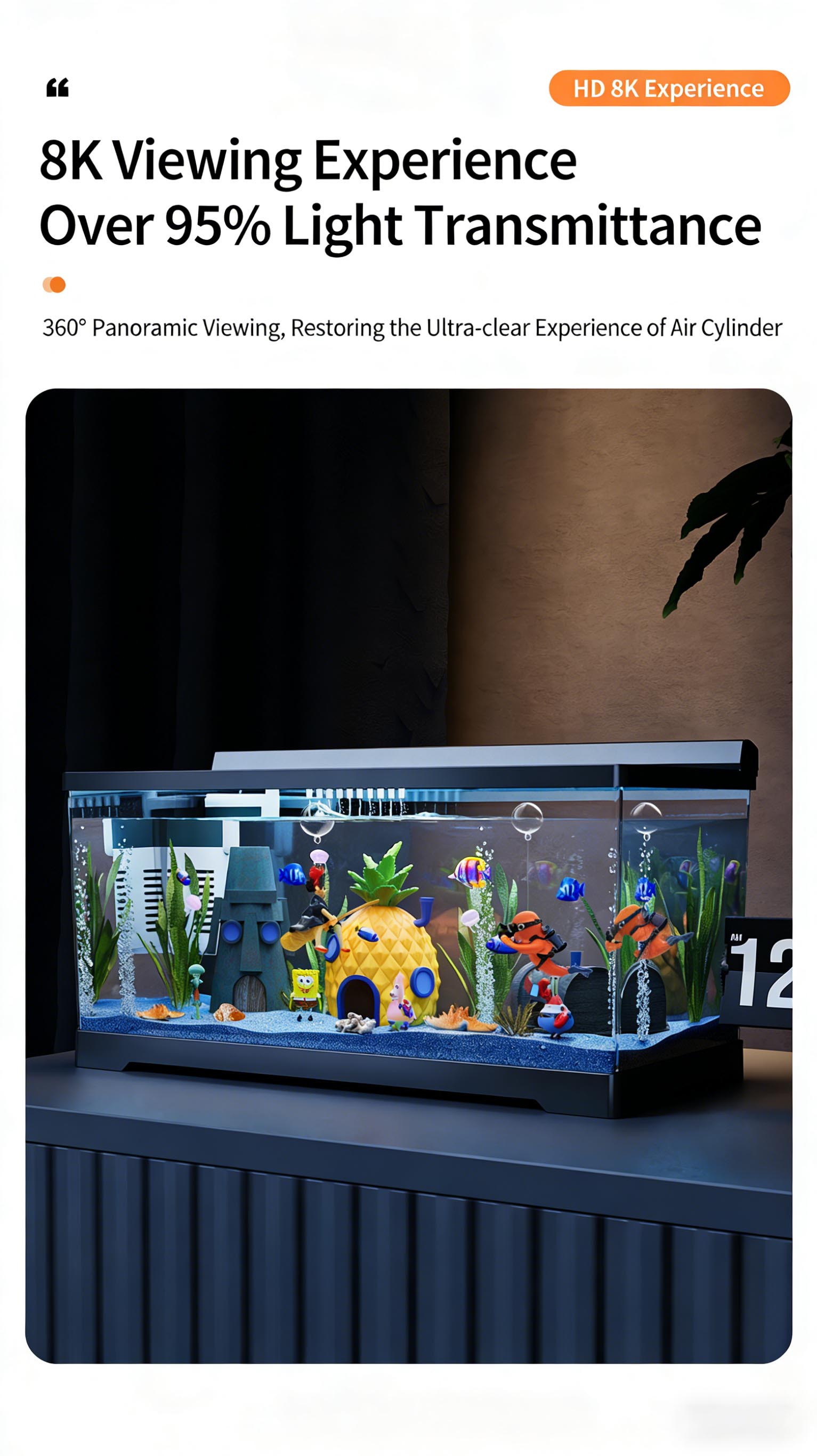 New 2026 Small Desktop Plastic Fish Tank, Anti-Drop Goldfish Aquarium, Eco-Friendly Fish Bowl, Living Room Decor, Easy Assembly