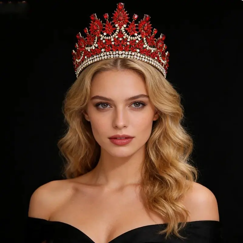 Alloy Crystal Rhinestone Princess Tiara - Women's 1-Piece Bridal Crown, Female Wear Wedding Headpiece Jewelry for Wedding Use, One-Piece