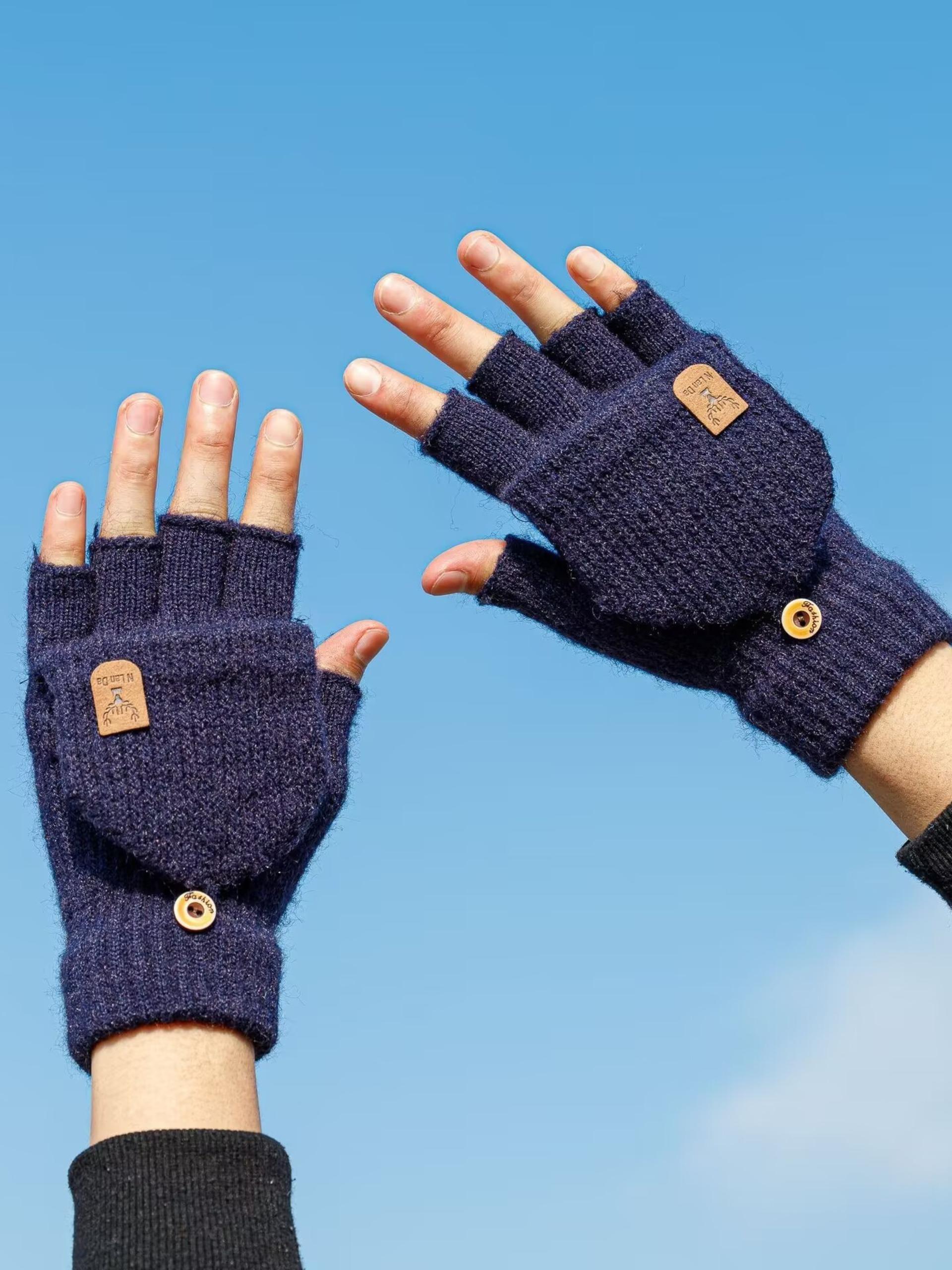 Comfortable Thick Knit Winter Gloves, Soft Breathable Touchscreen Compatible, Unisex Hand Wash Warm Outdoor & Daily Use Gloves