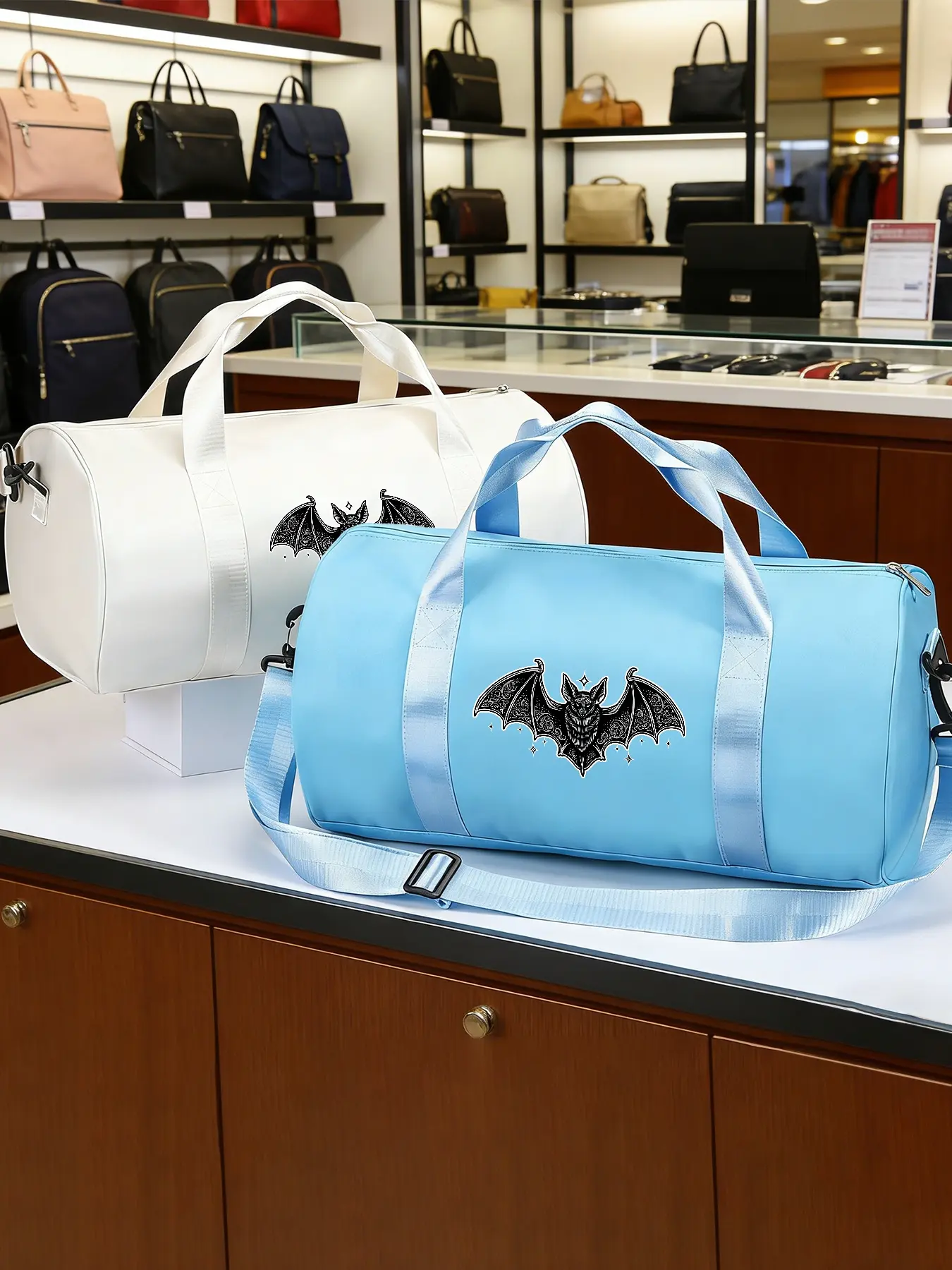 Bat Pattern Crossbody Bag, Daily‑use Sports Shoulder Bag and Basketball Bag. Suitable for Daily Sports and Commuting. Durable with Large Capacity, Adjustable Shoulder Strap, A Fashionable Item and An Ideal Gift.