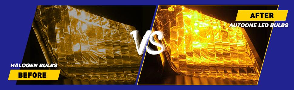 1157 LED Bulb Amber Yellow for Turn Signal Light Bulb, 2057 2357 7528 BAY15D LED Bulb for Blinker Lights, Brake Lights, 300% Brighter Canbus Ready Non-Polarity Plug and Play, Pack of 2, AUTOONE