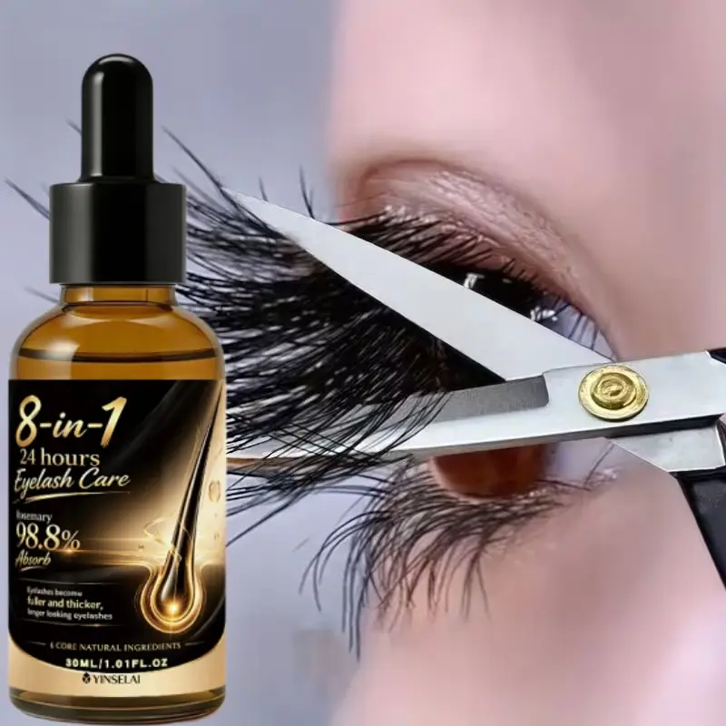 8-In-1 Eyelash Care Serum, 24-Hour Conditioning, 6 Natural Ingredients, Fuller Thicker Longevity Lashes, Quick Absorption Formula