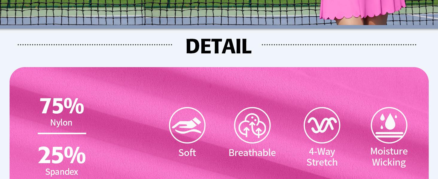 ATTRACO Tennis Skirts for Women with Shorts and Pockets Scalloped Athletic Golf Skorts