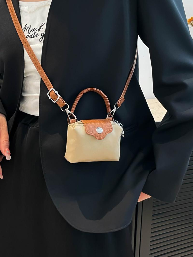 Women's Mini Crossbody Bag with Detachable Shoulder Strap, Zipper Closure, Decorative Purse, Flap Crossbody Purse, Christmas Gift for Young Girls