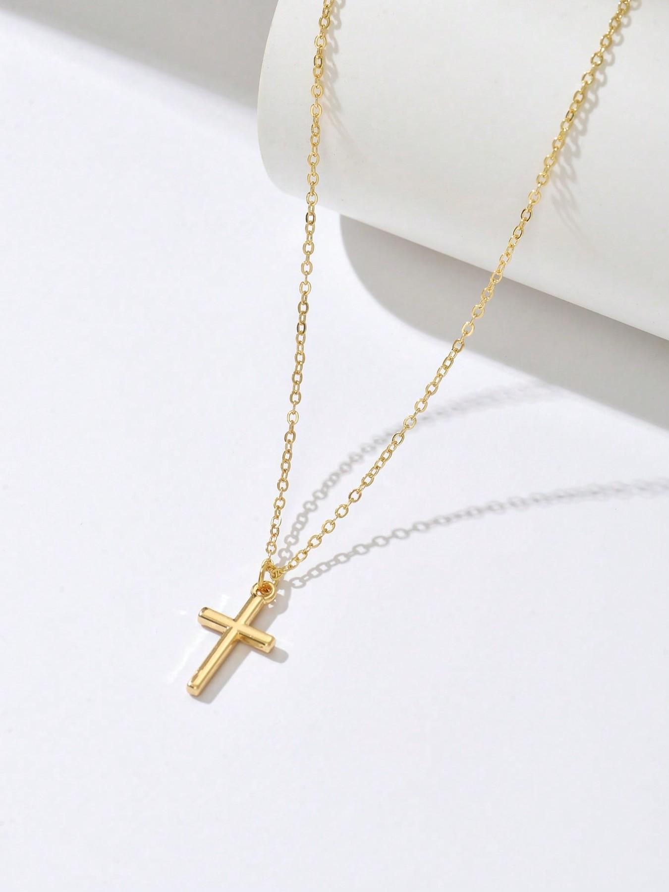 Women's Cross Necklace, Minimalist Religious Jewelry, Ideal for Daily or Outdoor Wear, Perfect Christian Women's Gift