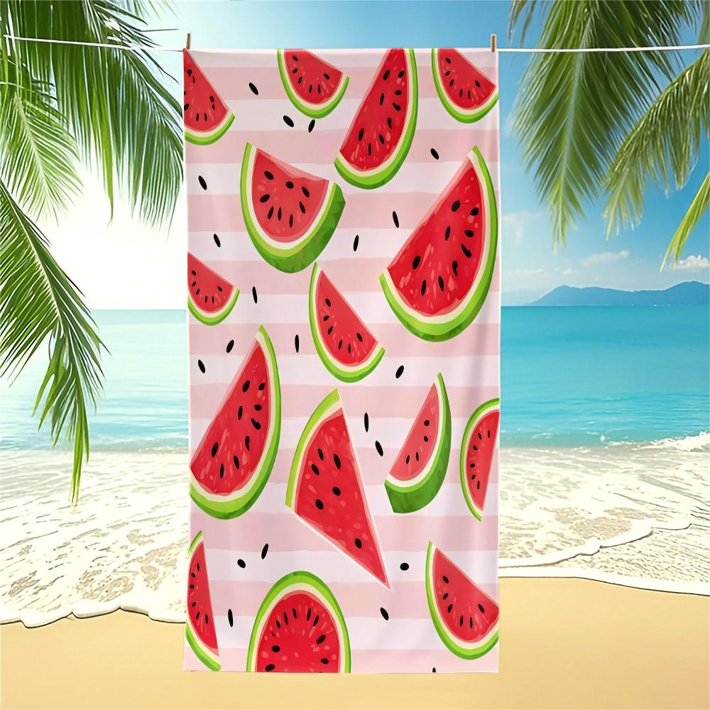 Tropical Fruit Digital Print Beach Towel, Quick Dry Pool Towel, Multipurpose Camping Towel & Bath Towel Blanket, Ideal for Beach Pool Camping Vacation, Perfect Gift for All Occasions