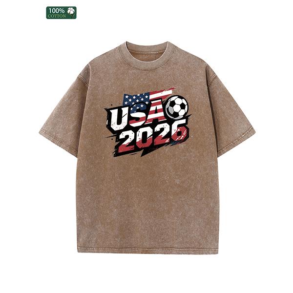 All-Season Men's Clothing, Printed Men's Fashion T-shirts, High-quality Heavy Washed Tee, Round Neck Loose Large Size Men's Short Sleeves Graphic Top.