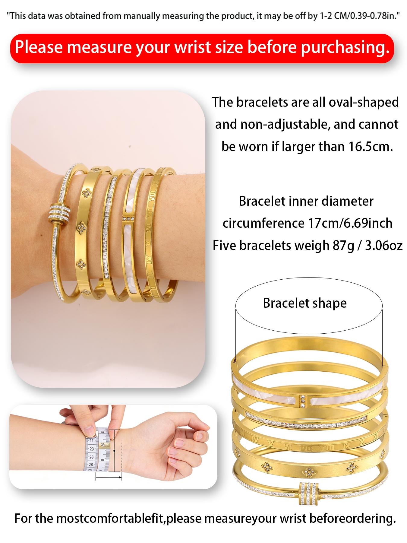 Elegant Stainless Steel Bangle Set, Trendy Stack Bangle, 5-Piece Fashionable Bracelet Classic Design, Perfect for Daily Wear & Special Occasions