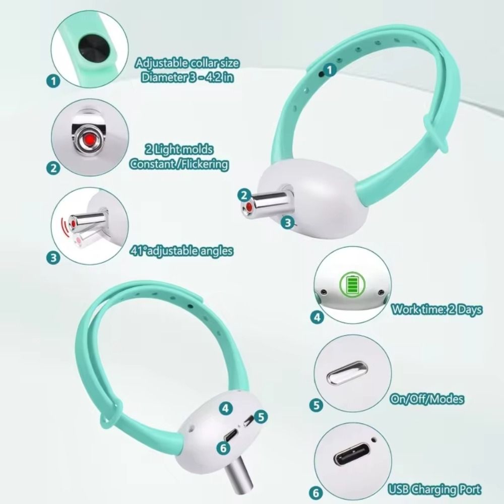 New Automatic Cat Laser Toy Electric with LED Light Intelligent LED Necklaces Pet Supplies Cat Laser Collar for Cat Accessories
