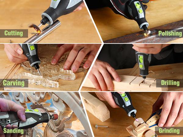 #JumpstartSale WORKPRO 12V Cordless Rotary Tool Kit, 5 Variable Speeds, Powerful Engraver, Sander, Polisher, 114 Easy Change Accessories, Craft Tool for Handmade and DIY