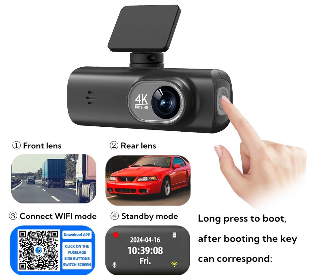 🔥4K Dual Cam! GPS+APP | No Accident Disputes🚗🚗 (WithOut Card)Non-rechargeable, must be used while plugged in.